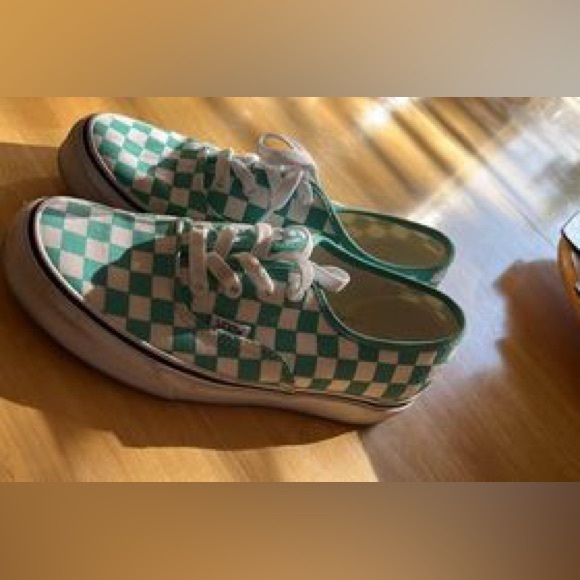 Turquoise checkered vans ￼ - Picture 3 of 5
